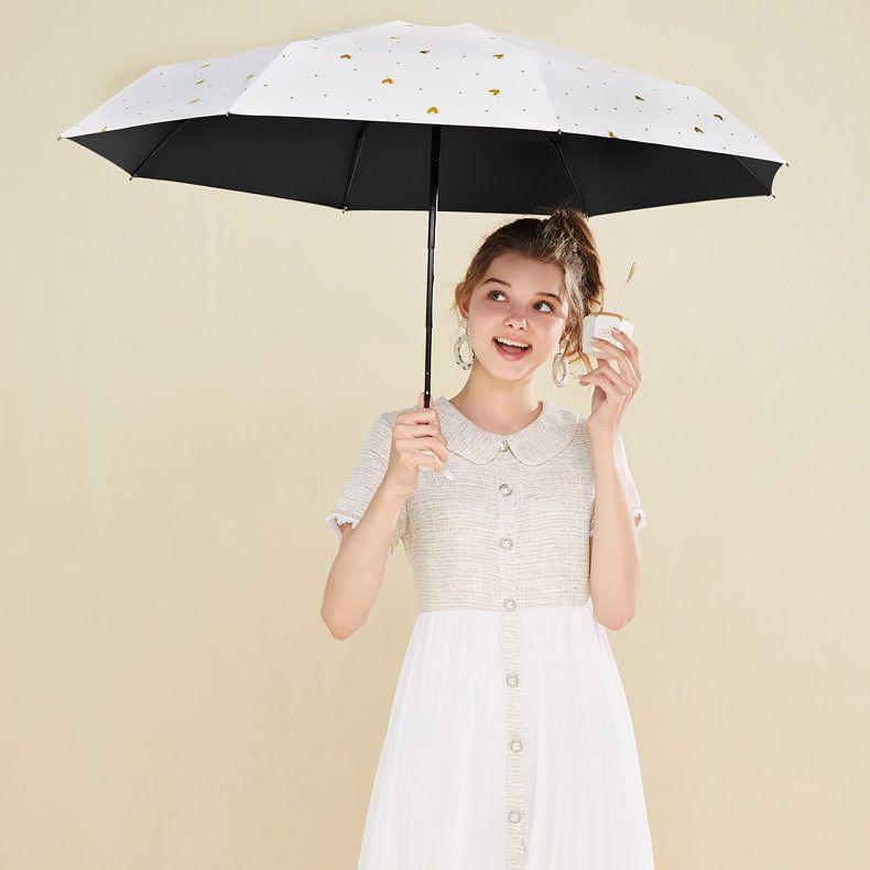 Portable Women's Sun Protection Umbrella - Mini Black Capsule Design