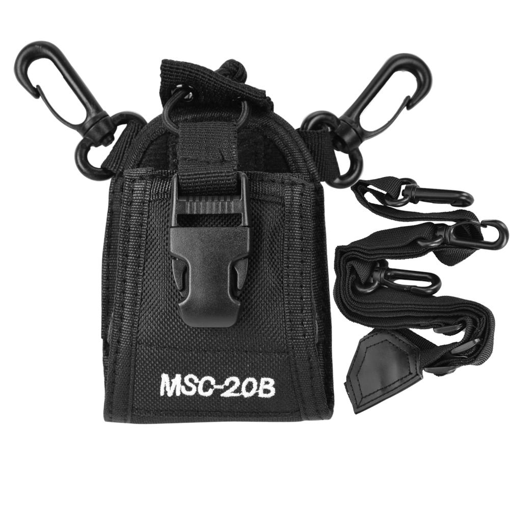 Portable Nylon Shoulder Strap Belt Case Holder Bag Pouch for Walkie Talkie Two Way Radio  Black