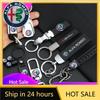 Bildekaler För Alfa Romeo Bilprodukter 3D Metall Bilstyling Emblem Nyckelring Nyckelringsringar För alfa romeo 159 147 156 giulietta