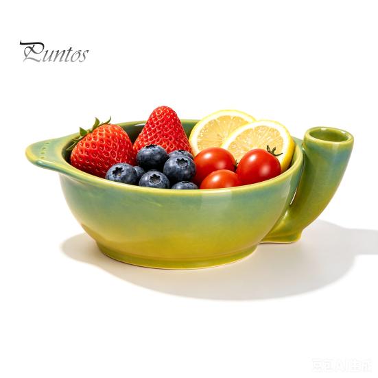 Large Capacity Berry Storage Container Ceramic Washing Bowl, with Drainage Holes, Fruit Cleaning Draining Bowl for Grapes And Tomatoes Swirl Colander