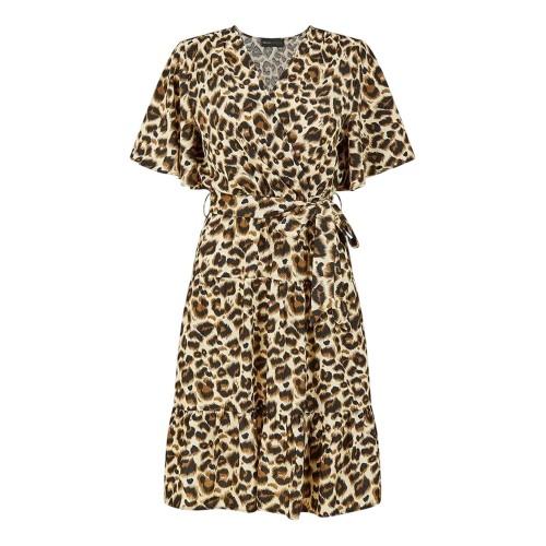 Mela London Womens/Ladies Leopard Print V Neck Skater Dress
