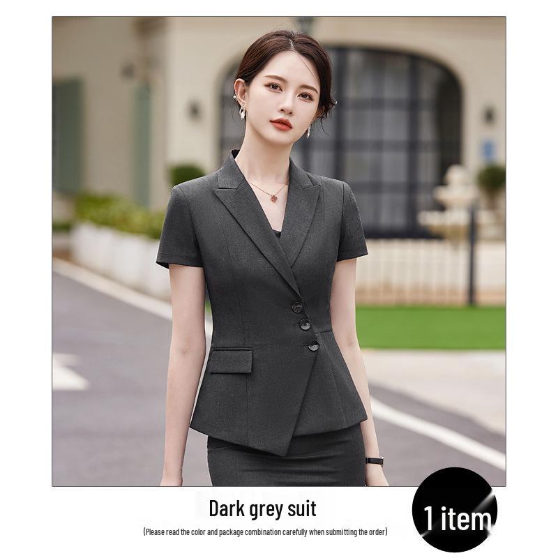 Women's Summer Professional Business Suit Set - Formal Beauty Salon Reception Workwear