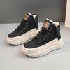 Women's ZY0011 High-Top Sneakers, Autumn 2023, Round-Toe, Thick-Soled, Height-Increasing, Casual Street Style.