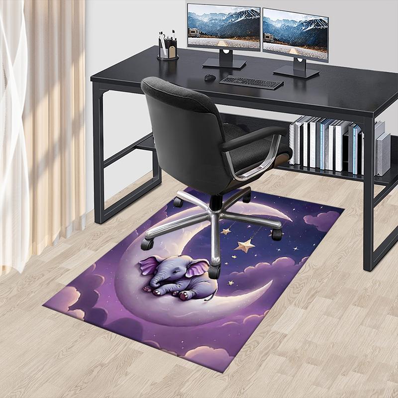 1PC Elephant Moon Anti-slip Carpet, Suitable for Office, Bedroomand Playrooms. It Can Also Be Used As a Sofa Footrest cover-R80
