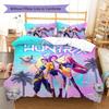 kpop hunter Pattern Bedding Quilt Set Quilt Cover Pillowcase Home Decoration Birthday Gift (1 * duvet cover + 2 * pillowcase, without core)