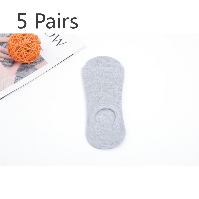 

5 пар носков Мужские и женские короткие носки Летние тонкие носки для приливов Весенние и осенние дни Носки-лодочки с защитой от запаха Пот Дышащие Неглубокие носки Низкие 5 pairs серый