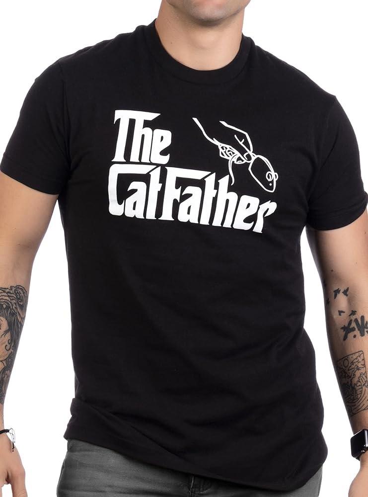 The Catfather Funny Cute Cat Father Dad Owner Pet Kitty Kitten Fun Humor TShir Unisex T-Shirt L