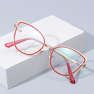 Cat Glasses Frame Women'S High-End Glasses Can Be Matched With Flat Glasses Frame Metal Frame Anti-Blue Light Women'S Glasses