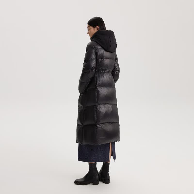 Women's Long Hooded Goose Down Jacket