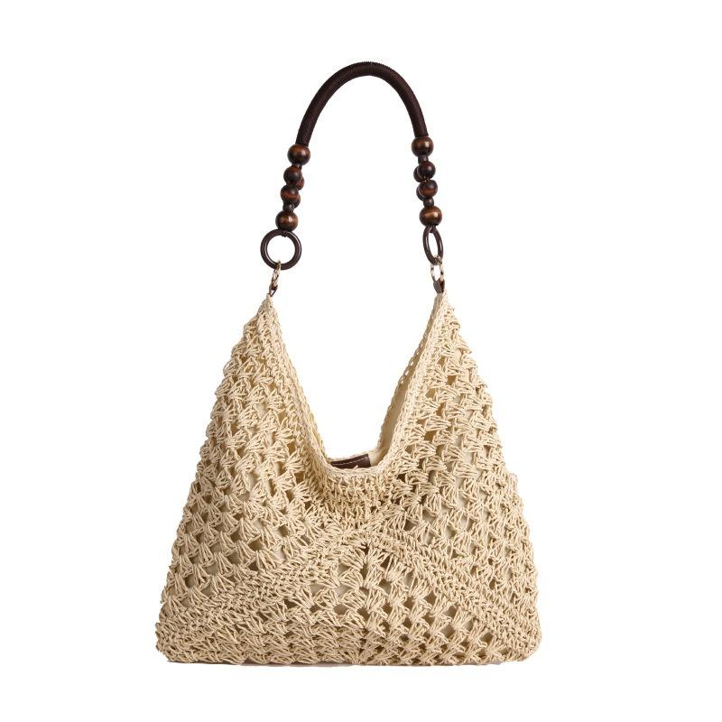 Straw bag casual lazy wind seaside vacation shoulder bag large capacity casual texture tote bag