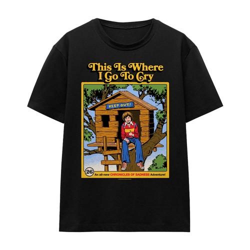 Steven Rhodes Womens/Ladies This Is Where I Go To Cry T-Shirt