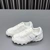 Leather mesh Forrest Gump shoes women's 2025 summer new round head thick sole thin breathable cowhide casual sports shoes tide