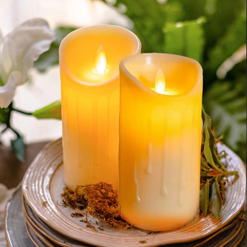 1 Pc Electronic Candle Lights Simulation Of Plastic Candles Wedding Party Birthday Decorations Family Ornaments Decorations