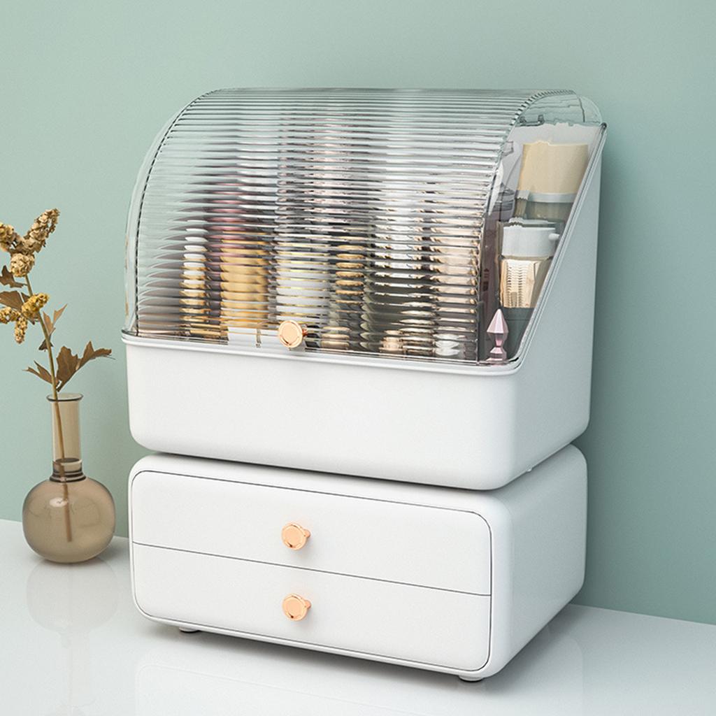 Cutie de Depozitare Cosmetice de Birou Tip Sertar Organizator Machiaj Rezistent la Praf Bijuterii Ruj Îngrijire Piele