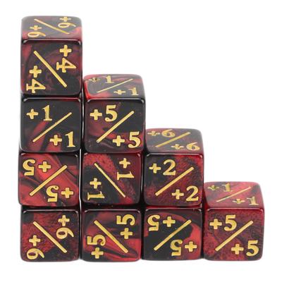 10PCS 6 Sides Dice Mathematical Operation Educational Dual Color Acrylic Math Teaching Dice for