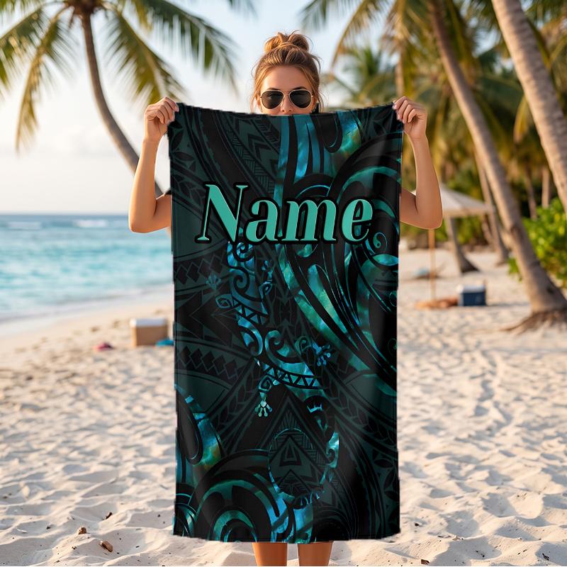 New Zealand Paua (1) Custom Name Beach Towel Large Towel for Beach Pool Swimming Vacation Travel Gift