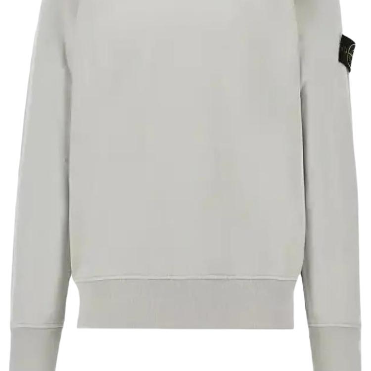 STONE ISLAND Logo Ribbed Crew Neck Pullover Sweatshirt Men Sweatshirts L1S156100060S0051-V0061