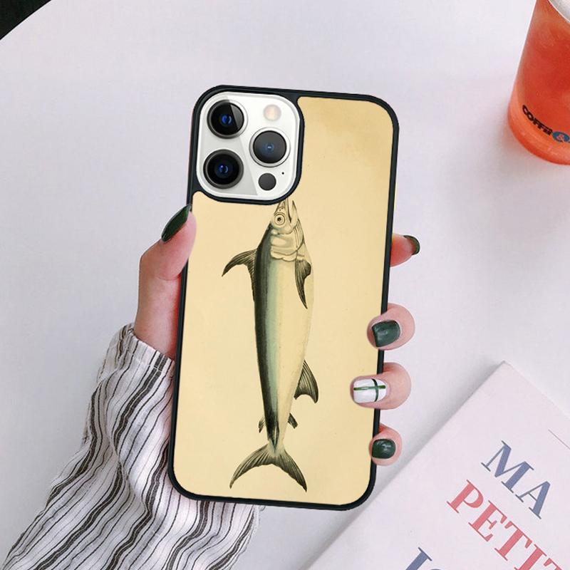 Blue Marlin Painting Phone Case For iPhone 17 Air 14 13 12 16Pro Max 15 Plus Max Cover Shell coque
