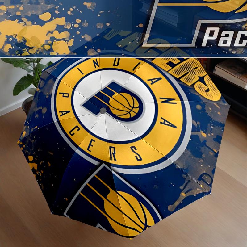 Pacers Basketball Team Umbrella 8-Frame for Travel, Camping, Casual Lightweight Portable Umbrella, Essential for Every Family Holidays Gift