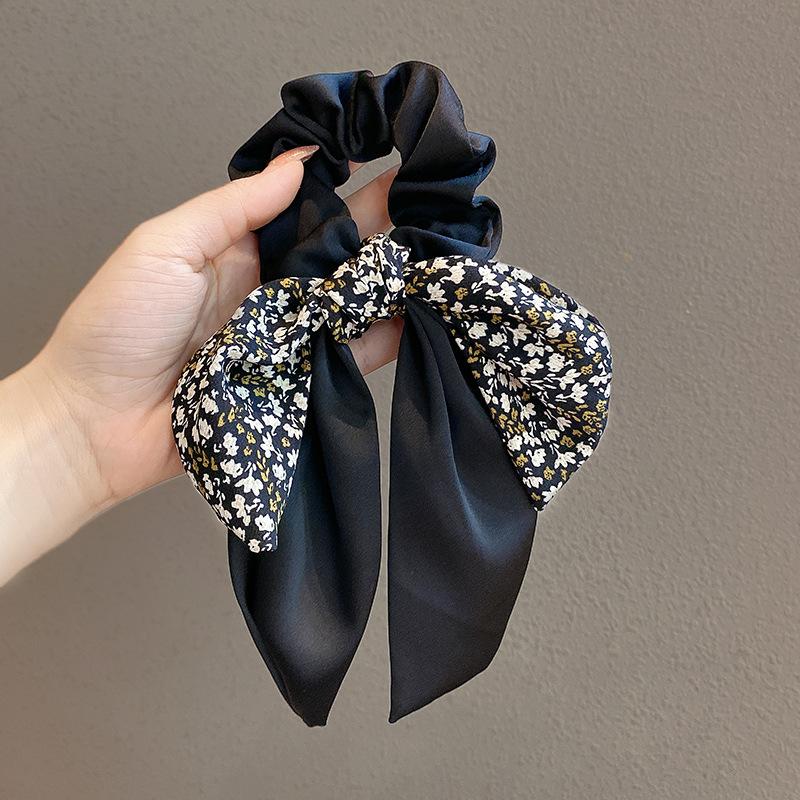 New Korean Bow Ribbon Elastic Hair Bands Women Elegant Hair Rope Elastic Ring Ties Headwear Girls Hair Accessories
