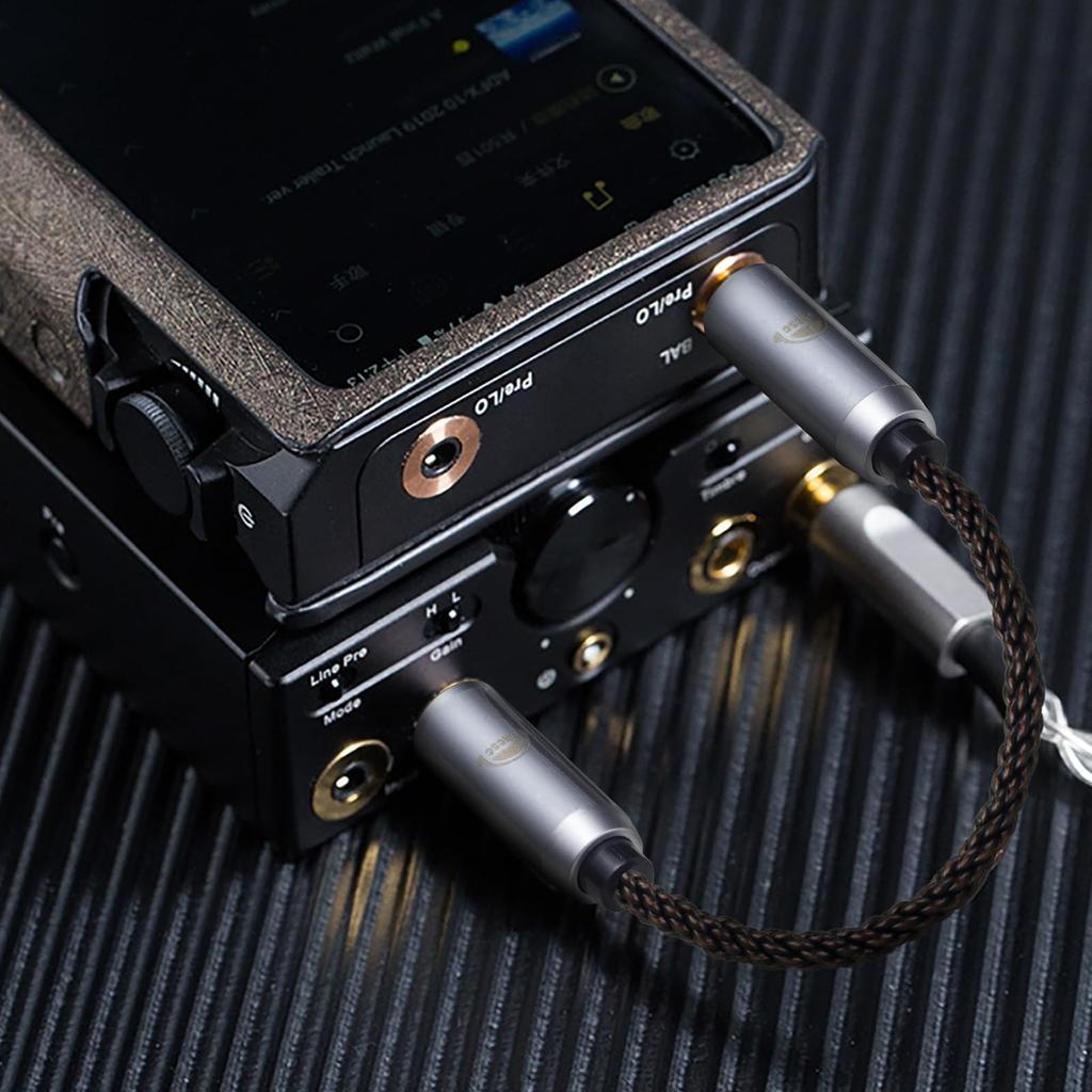 Okcsc AU8 Audio Stereo Mini Plug AUX To OFC for Audio Cable, Cable, 4.4mm (Male) 4.4mm (Male) 8-Core Gold-Plated, Approx. 15cm, Smartphones,