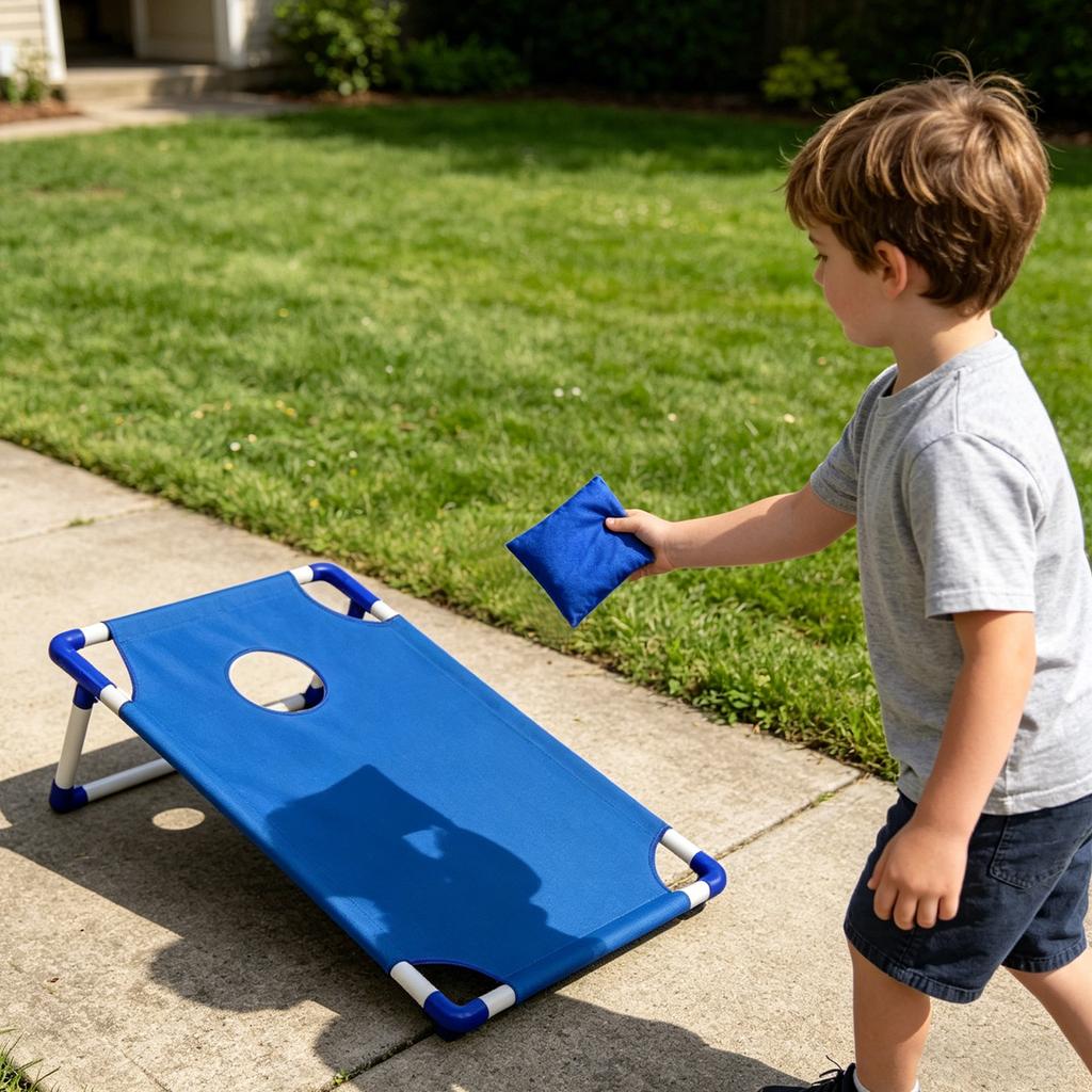 Bean Bag Toss Game Set with Foldable Frame Portable Cornhole Style Outdoor Indoor Target Throwing Game for Family Parties Backyard Fun