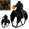 Pohodlný kostýmový doplněk pro mazlíčky Bezhlavý jezdec Kočičí kostým, Halloween 3D Vtipný jezdecký outfit s dýňovým kreativním lucernovým dekorem Lucerna,