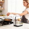 Pot Lid Organizer with Removable Tray Countertop Pan Lid Holder Rack for Kitchen Cabinet Stove Space Saver Utensil Storage
