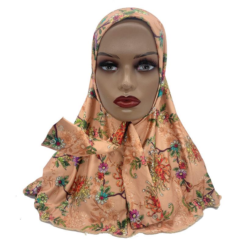 Snap Fastener Neck Head Full Cover Instand Hijab for Muslim Women