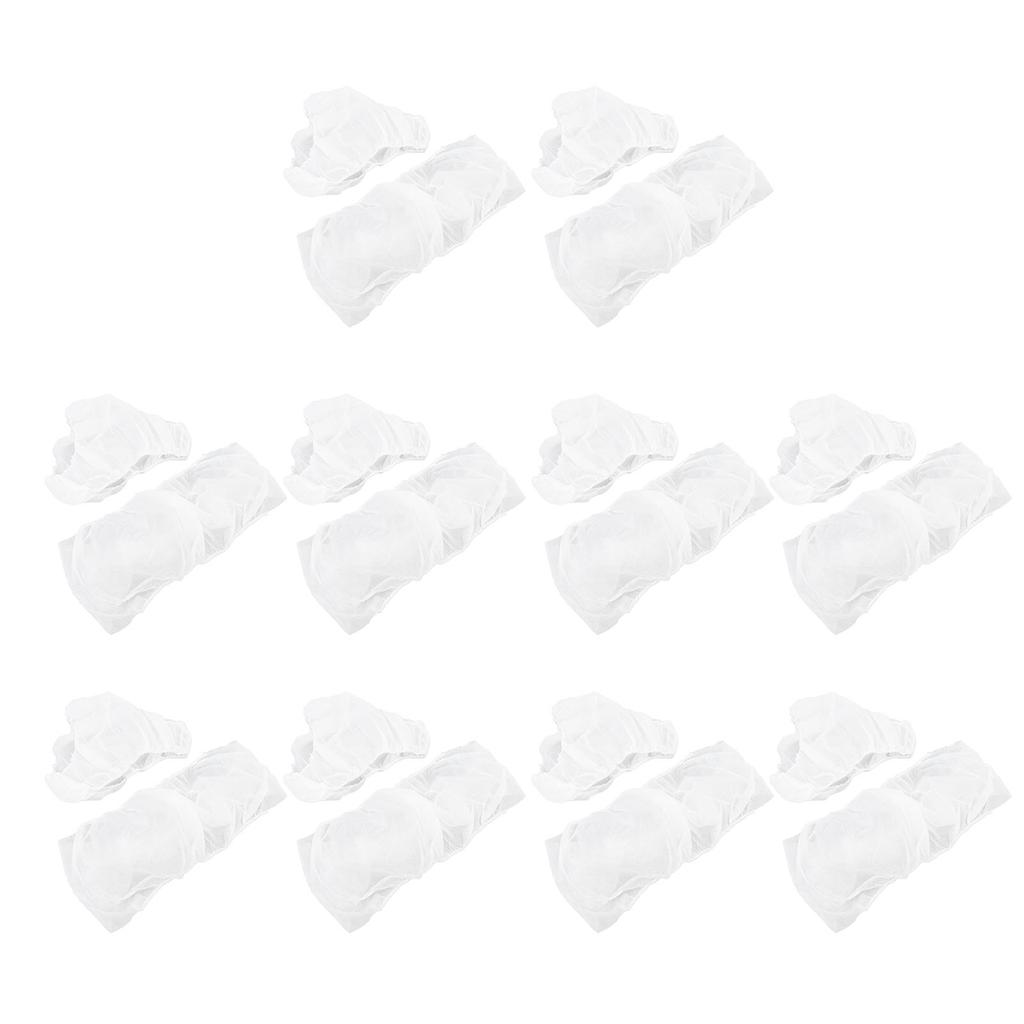 10set Disposable Bras and Panties Breathable Multifunctional Salon Top Garment Underwear for SPA Sauna White