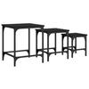  Coffee Tables, One Under the Other, 3 Pcs., Black