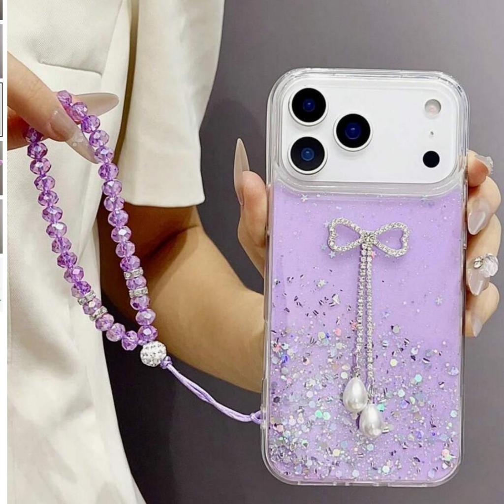 Apple 17Pro Max Schmetterling Glitzer Epoxid Schutzhülle für iPhone 16 XSAMX 14