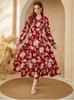 European and American Autumn Hot Sale Women's Clothing Printed Cake Long Dress Long Sleeve Fashion Dress