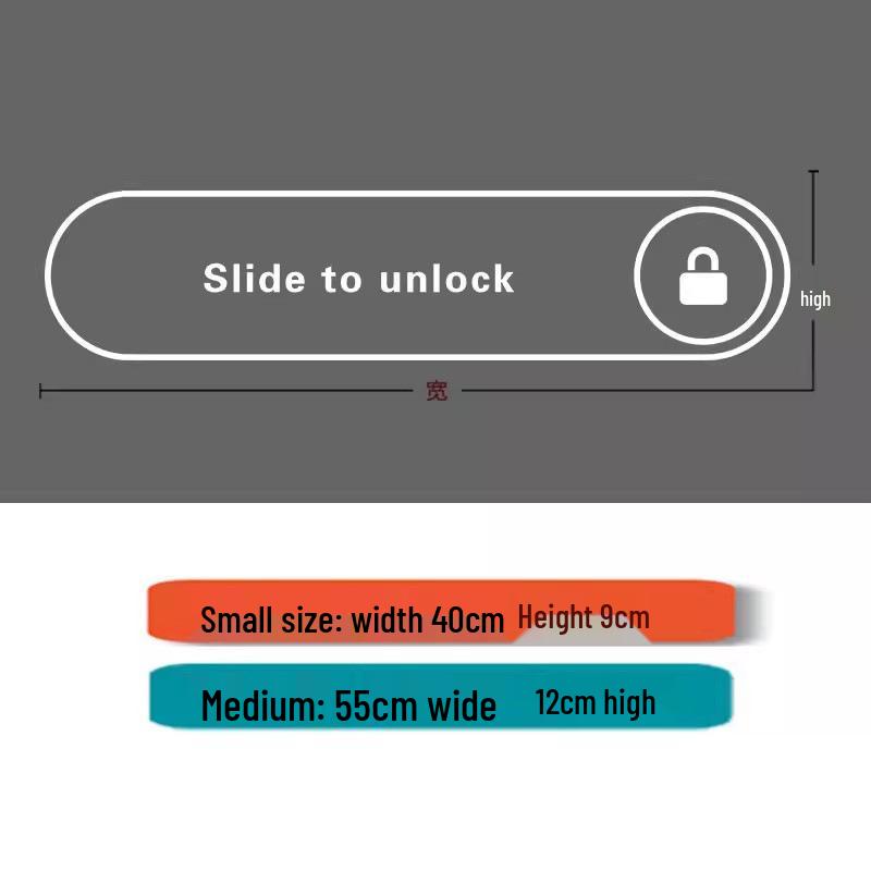 Self-Adhesive Sliding Unlock Text Wall Stickers for Mobile or Home Glass Doors