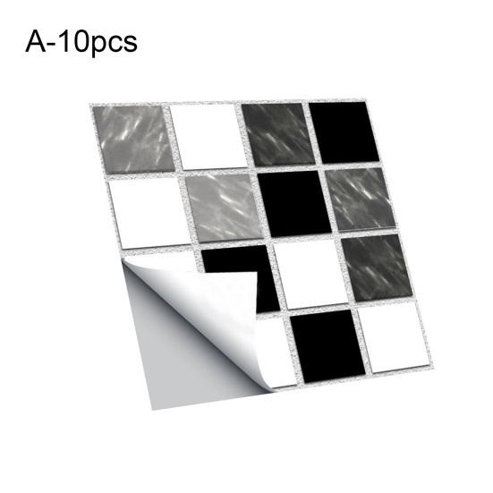 10ks/sada Exquisite Easy Clean Anti-Scratch Samolepicí PVC samolepicí 3D obtisk na dlaždice 3D samolepka na dlaždice