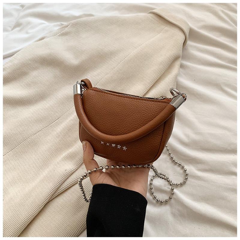 

Mini saddle small square bag women s bag spring and summer new fashion shoulder bag delivery messenger bag коричневий