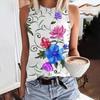 New in T-shirt Black Cat Design Printed Vest Graphic Print Tank Top Women’s Sleeveless Crew Neck Casual Top for Summer Spring
