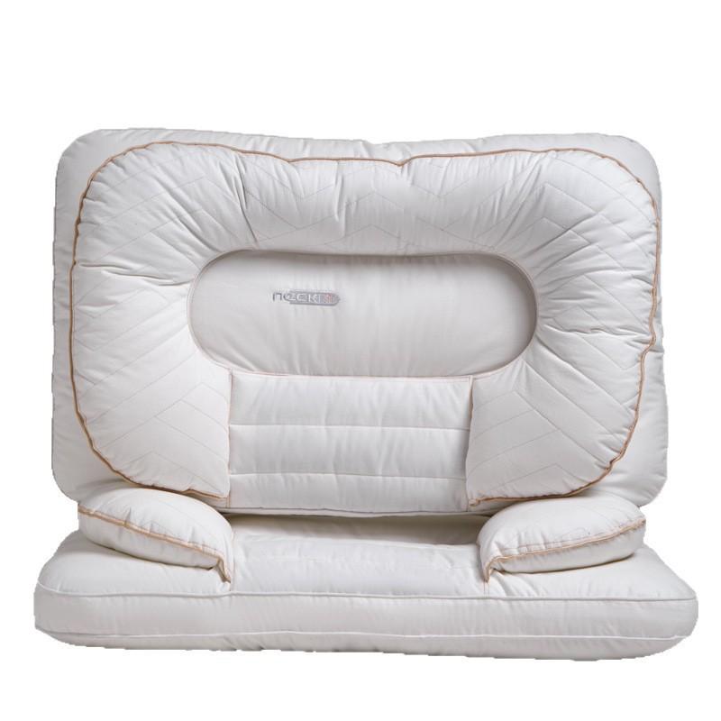 Dual-Layer Buckwheat Pillow With Ear Protection Side Sleepers Washable Cotton Cover Medium Support Neck Adults