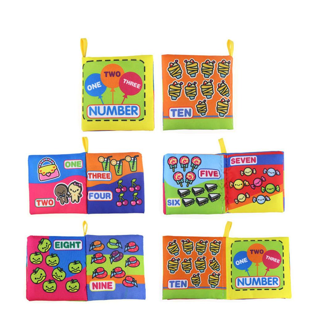 Early Education Toy English Palm Book Animal Digital Shape Recognition Green Cloth Book Gift