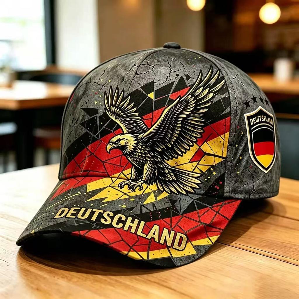 Eagle Black Red Gold Vertical Striped Baseball Cap Unisex Flag Printed Sun Cap Fans Sports Cap