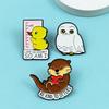 Charming Animal Brooch - Fun Little Bird & Otter Cartoon Badge for Clothing Accessories