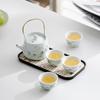 Cultural Chinese Ceramic Tea Set with Beam Handle Pot