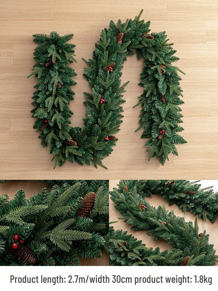 Snow Flocked Christmas Rattan for Windows and Doors – Ideal for Shopping Mall Railings and Handrails Decorations