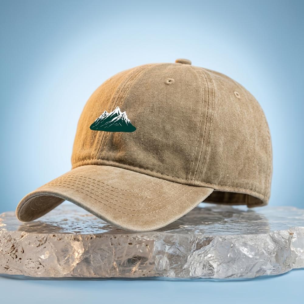 Snowy Mountain Range Washed Baseball Cap Unisex Dad Hat Outdoor Casual Wear