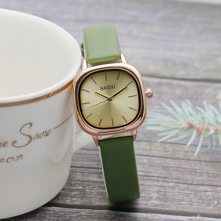 Новые модные персонализированные простые часы, женские часы, цифровые часы с ремнем и бабочкой зелёный