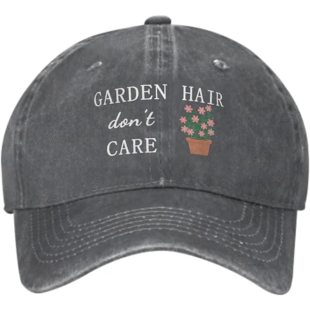 Garden Hair Don't Care Hat Baseball Cap Retro Garden Hat for Women Adjustable Outdoor Gardener Gift for Women