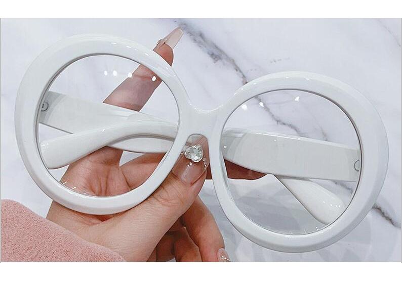 Oversized Green Round Reading Glasses Elegant Fashion Anti Blue Light Computer Glasses Women Men Finished Presbyopia Eyeglasses