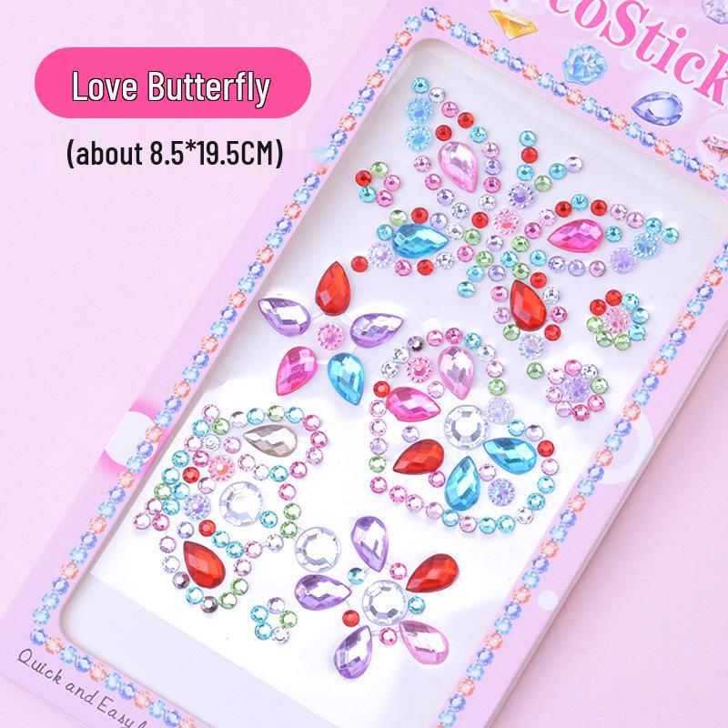 Kristall-Strasssteine DIY Schmuckschatulle Herz-Edelstein-Aufkleber - PVC Selbstklebend