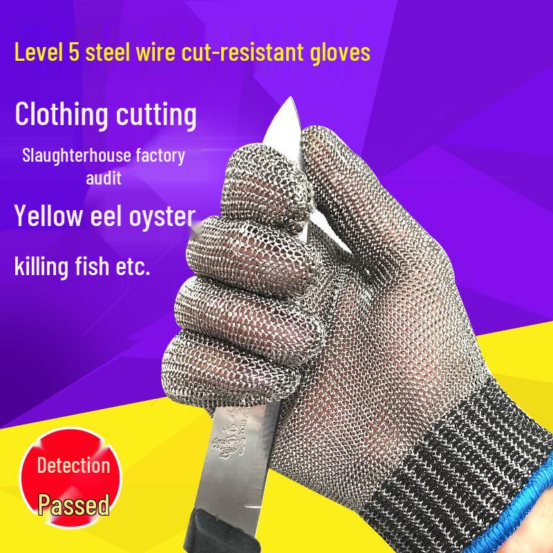 316L Nerezová ocel odolná proti opotřebení Protipořezové rukavice pro zpracování ryb