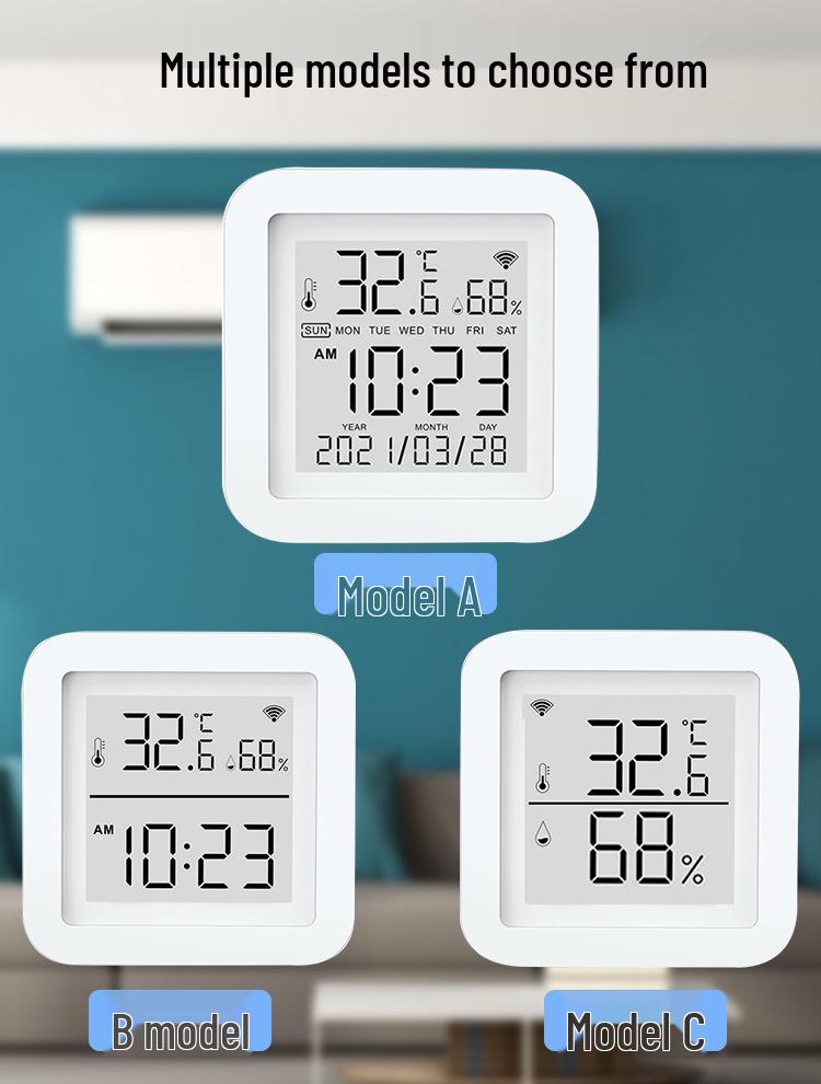 Tuya WiFi Indoor Temperature & Humidity Sensor with Remote Control and Probe